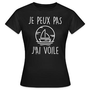 Je peux pas j'ai voile - T-shirt Femme - noir - Devant - AI Model Female 172 dark (172cm)