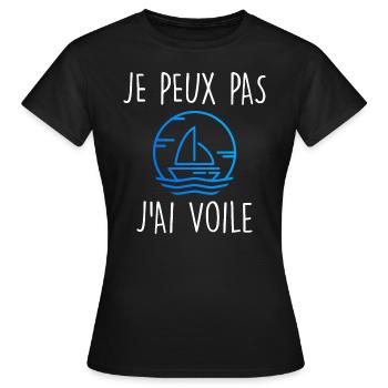 Je peux pas j'ai voile - T-shirt Femme - noir - Devant - AI Model Female 172 dark (172cm)
