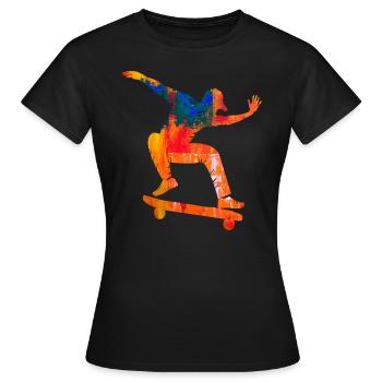 skateboard - T-shirt Femme - noir - Devant - AI Model Female 172 dark (172cm)
