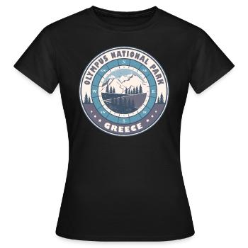 Parc national de l’Olympe Grèce Vintage Hiking Design - T-shirt Femme - noir - Devant - AI Model Female 172 dark (172cm)