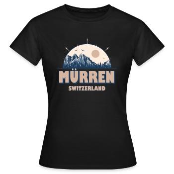 Mürren Schweiz Schweizer Alpen Vintage Wandern Desig - Frauen T-Shirt - Schwarz - Vorne - AI Model Female 172 dark (172cm)