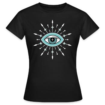 Ästhetisches Symbol für den bösen Blick - Frauen T-Shirt - Schwarz - Vorne - AI Model Female 172 dark (172cm)