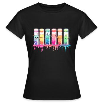 Drôle de chimie science chimiste tubes à essai - T-shirt Femme - noir - Devant - AI Model Female 172 dark (172cm)
