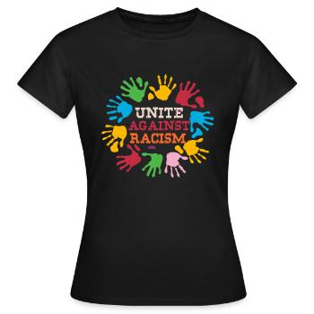 Anti racisme - Vrouwen T-shirt - zwart - Voor - AI Model Female 172 dark (172cm)