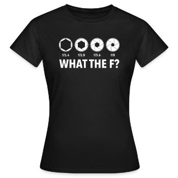 What The F Stop Photographie drôle - T-shirt Femme - noir - Devant - AI Model Female 172 dark (172cm)