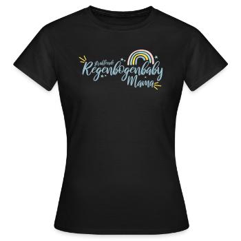 Regenbogen Kind Mama Geschenkidee Mutter Geschenk - Frauen T-Shirt - Schwarz - Vorne - AI Model Female 172 dark (172cm)