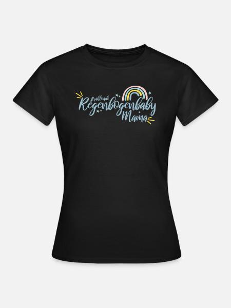Regenbogen Kind Mama Geschenkidee Mutter Geschenk - Frauen T-Shirt - Schwarz