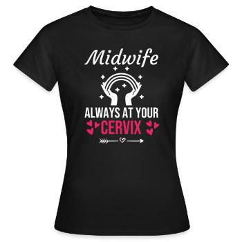 Midwife gift | Obstetrician Midwife - Women's T-Shirt - black - Front - AI Model Female 172 dark (172cm)