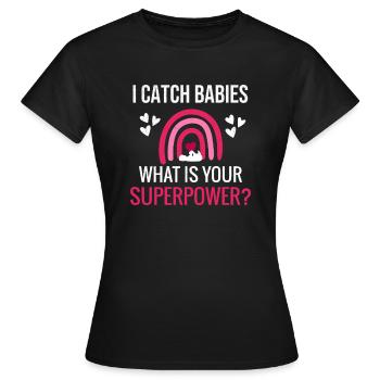 Midwife gift | Obstetrician Midwife - Women's T-Shirt - black - Front - AI Model Female 172 dark (172cm)