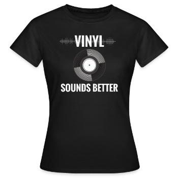 Vinyle phonographe phonographe cadeau collectionneur - T-shirt Femme - noir - Devant - AI Model Female 172 dark (172cm)