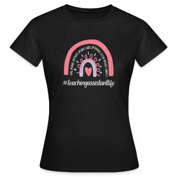 Teaching assistant Assistant Teacher Pedagogical assistant - Women's T-Shirt - black - Front - AI Model Female 172 dark (172cm)