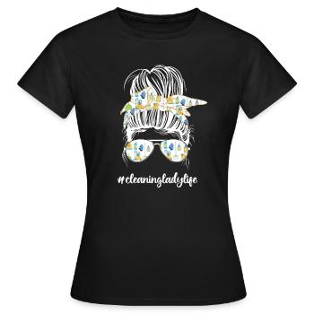 Femme de ménage Ménage - T-shirt Femme - noir - Devant - AI Model Female 172 dark (172cm)
