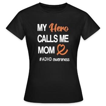 TDAH Maman Trouble du déficit de l’attention Hyperactif - T-shirt Femme - noir - Devant - AI Model Female 172 dark (172cm)