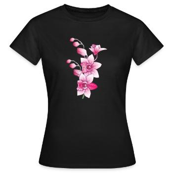 Orchid lover, orchid breeder, plant mom - Women's T-Shirt - black - Front - AI Model Female 172 dark (172cm)