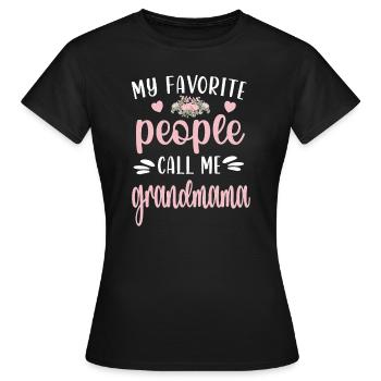 Grand-mère Grand-mère Appréciation Grand-mère Grand-mère Grand-mère - T-shirt Femme - noir - Devant - AI Model Female 172 dark (172cm)