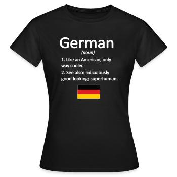 Deutscher Deutschland Flagge Deutsche Wurzeln - Frauen T-Shirt - Schwarz - Vorne - AI Model Female 172 dark (172cm)
