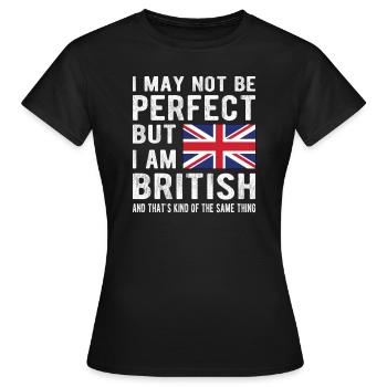 Drapeau britannique De la Grande-Bretagne Origine britannique - T-shirt Femme - noir - Devant - AI Model Female 172 dark (172cm)