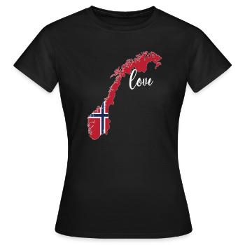 Norwegian Norway Origin Norwegian flag - Women's T-Shirt - black - Front - AI Model Female 172 dark (172cm)