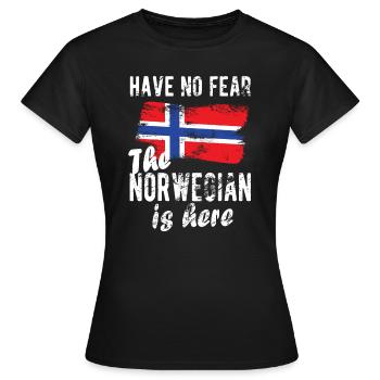 Norwegian Norway Origin Norwegian flag - Women's T-Shirt - black - Front - AI Model Female 172 dark (172cm)