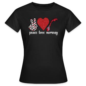 Norwegian Norway flag Norwegian roots - Women's T-Shirt - black - Front - AI Model Female 172 dark (172cm)