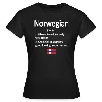 Norwegian Norway flag Norwegian roots - Women's T-Shirt - black - Front - AI Model Female 172 dark (172cm)