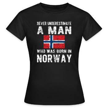 Norwegian Norway origin Norwegian flag - Women's T-Shirt - black - Front - AI Model Female 172 dark (172cm)