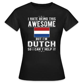 Néerlandais Pays-Bas Origine néerlandaise - T-shirt Femme - noir - Devant - AI Model Female 172 dark (172cm)