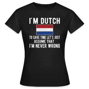 Pays-Bas néerlandais Drapeau néerlandais - T-shirt Femme - noir - Devant - AI Model Female 172 dark (172cm)