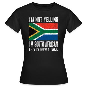 South Africa Flag South African South Africa Origin - Women's T-Shirt - black - Front - AI Model Female 172 dark (172cm)