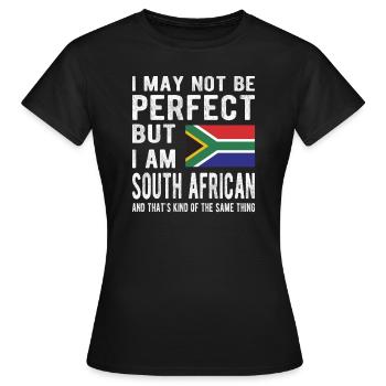 South Africa Origin South African South Africa Flag - Women's T-Shirt - black - Front - AI Model Female 172 dark (172cm)