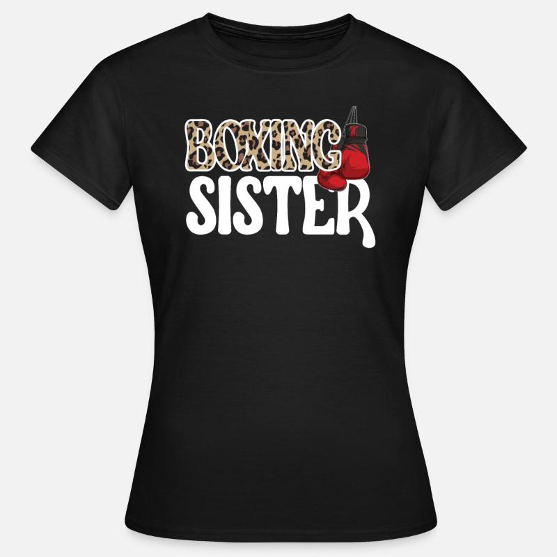 Boxschwester Geschenk Stolze Box-Schwester Boxer - Frauen T-Shirt - Schwarz