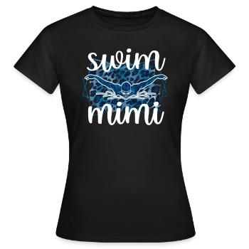Stolze Schwimm-Mimi Schwimmer Mimi Oma Geschenk - Frauen T-Shirt - Schwarz - Vorne - AI Model Female 172 dark (172cm)