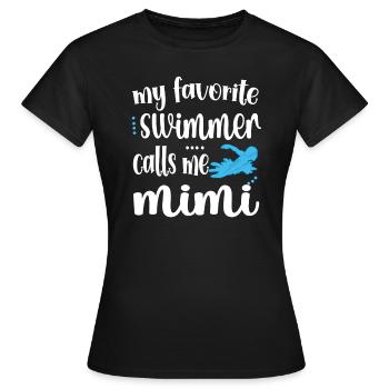 Stolze Schwimm-Mimi Schwimmer Mimi Oma Geschenk - Frauen T-Shirt - Schwarz - Vorne - AI Model Female 172 dark (172cm)