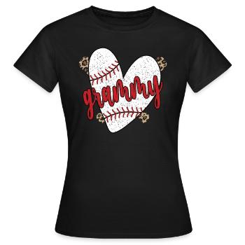 Grammy Oma Eines Baseballspieler Baseball Grammy - Frauen T-Shirt - Schwarz - Vorne - AI Model Female 172 dark (172cm)