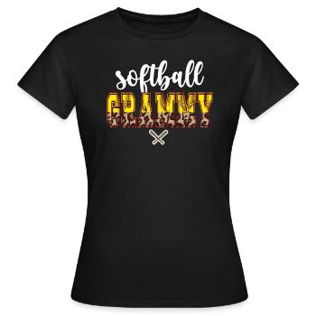 Grammy Grandma Of a Softball Player Softball Grammy - Women's T-Shirt - black - Front - AI Model Female 172 dark (172cm)