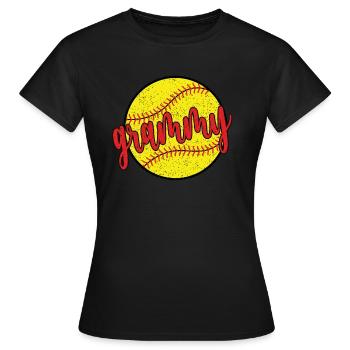 Grammy Oma Eines Softballspieler Softball Grammy - Frauen T-Shirt - Schwarz - Vorne - AI Model Female 172 dark (172cm)