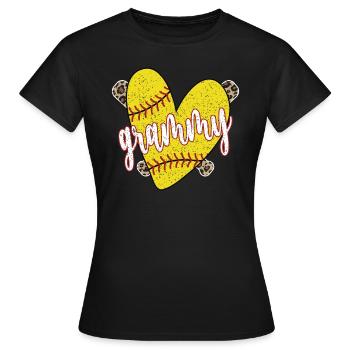 Grammy Grandma Of A Softball Player Softball Grammy - Women's T-Shirt - black - Front - AI Model Female 172 dark (172cm)