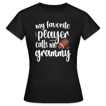 Football Grammy Grandma Of Football Player Grammy - Women's T-Shirt - black - Front - AI Model Female 172 dark (172cm)