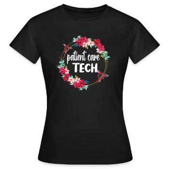 Technicien en soins aux patients Soins aux patients PCT - T-shirt Femme - noir - Devant - AI Model Female 172 dark (172cm)