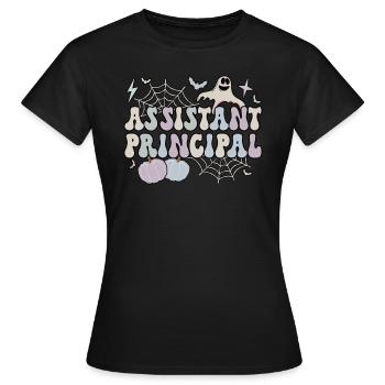 Directeur adjoint Cadeaux de l’équipe de l’école d’Halloween - T-shirt Femme - noir - Devant - AI Model Female 172 dark (172cm)