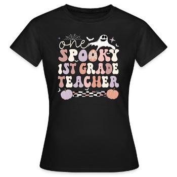 1st Grade Teacher Halloween 1st Team First Grade - Women's T-Shirt - black - Front - AI Model Female 172 dark (172cm)