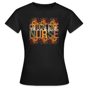 Infirmière en soins intensifs Thanksgiving Soins intensifs - T-shirt Femme - noir - Devant - AI Model Female 172 dark (172cm)