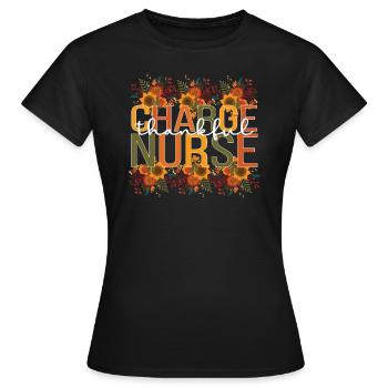 Charge Nurse Thanksgiving Charge Nursing Gifts - Women's T-Shirt - black - Front - AI Model Female 172 dark (172cm)