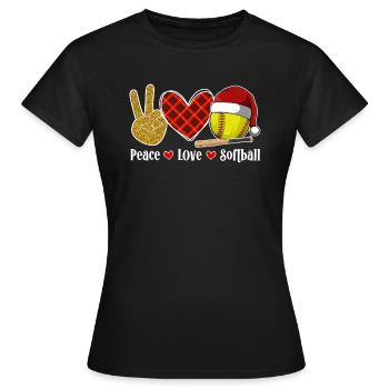 Softball Noël Joueur de softball Cadeau de fête de Noël - T-shirt Femme - noir - Devant - AI Model Female 172 dark (172cm)