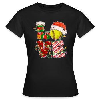 Softball Noël Joueur de softball Cadeau de fête de Noël - T-shirt Femme - noir - Devant - AI Model Female 172 dark (172cm)