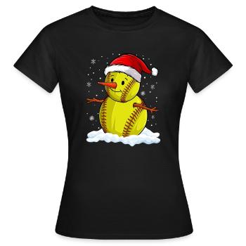 Softball Noël Joueur de softball Cadeau de fête de Noël - T-shirt Femme - noir - Devant - AI Model Female 172 dark (172cm)