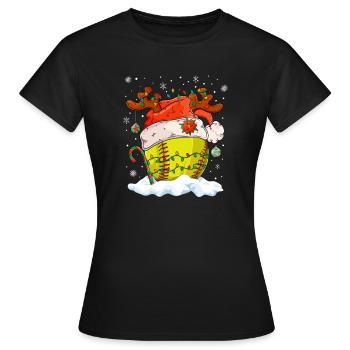 Softball Noël Joueur de softball Cadeau de fête de Noël - T-shirt Femme - noir - Devant - AI Model Female 172 dark (172cm)
