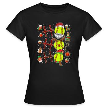 Softball Noël Joueur de softball Cadeau de fête de Noël - T-shirt Femme - noir - Devant - AI Model Female 172 dark (172cm)