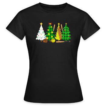 Softball Noël Joueur de softball Cadeau de fête de Noël - T-shirt Femme - noir - Devant - AI Model Female 172 dark (172cm)