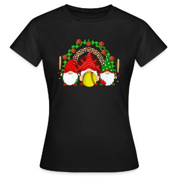 Softball Cadeaux de Noël Joueur de softball Noël - T-shirt Femme - noir - Devant - AI Model Female 172 dark (172cm)